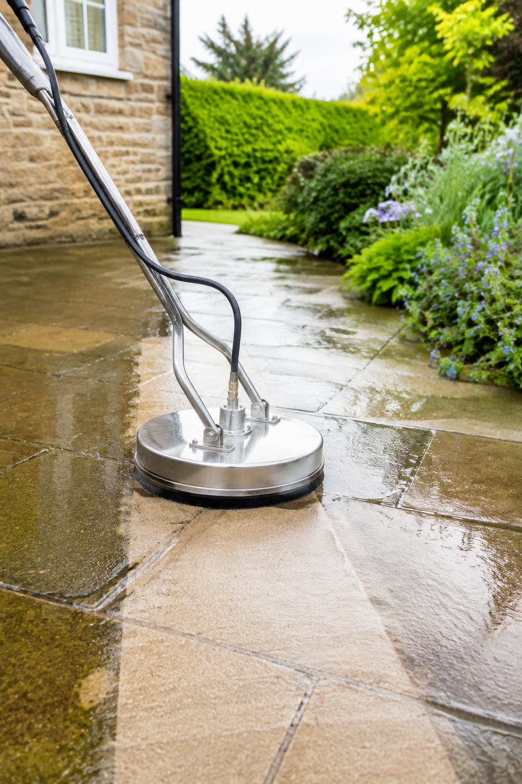 Patio & driveway service in a UK residential setting