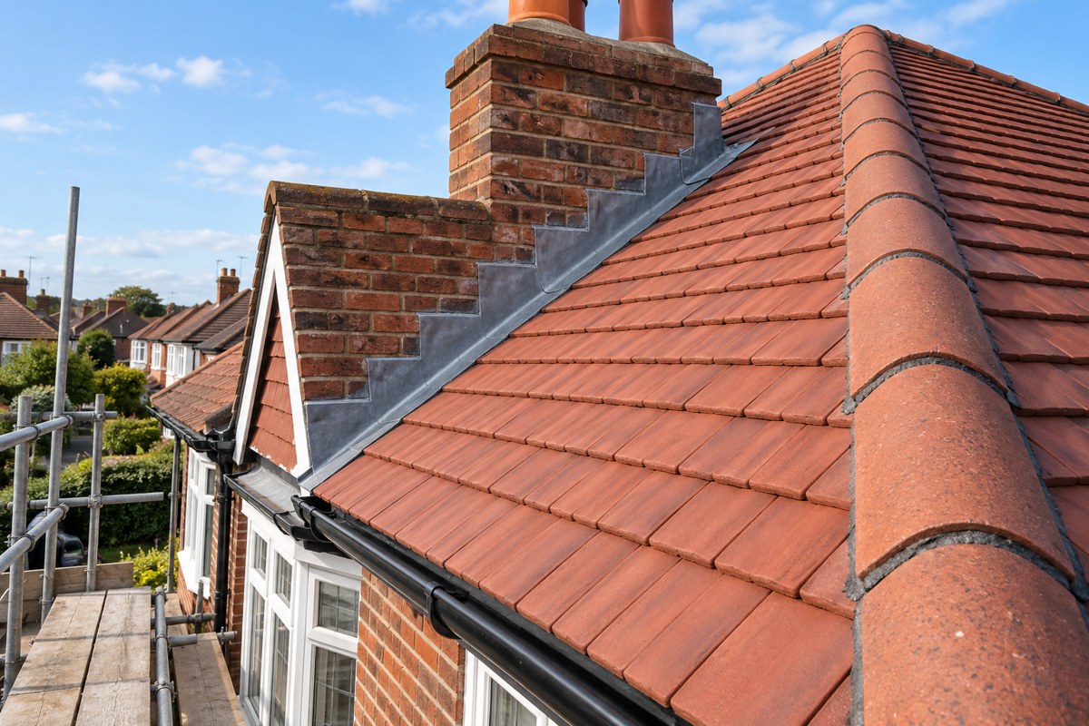 Roofing service in a UK residential setting
